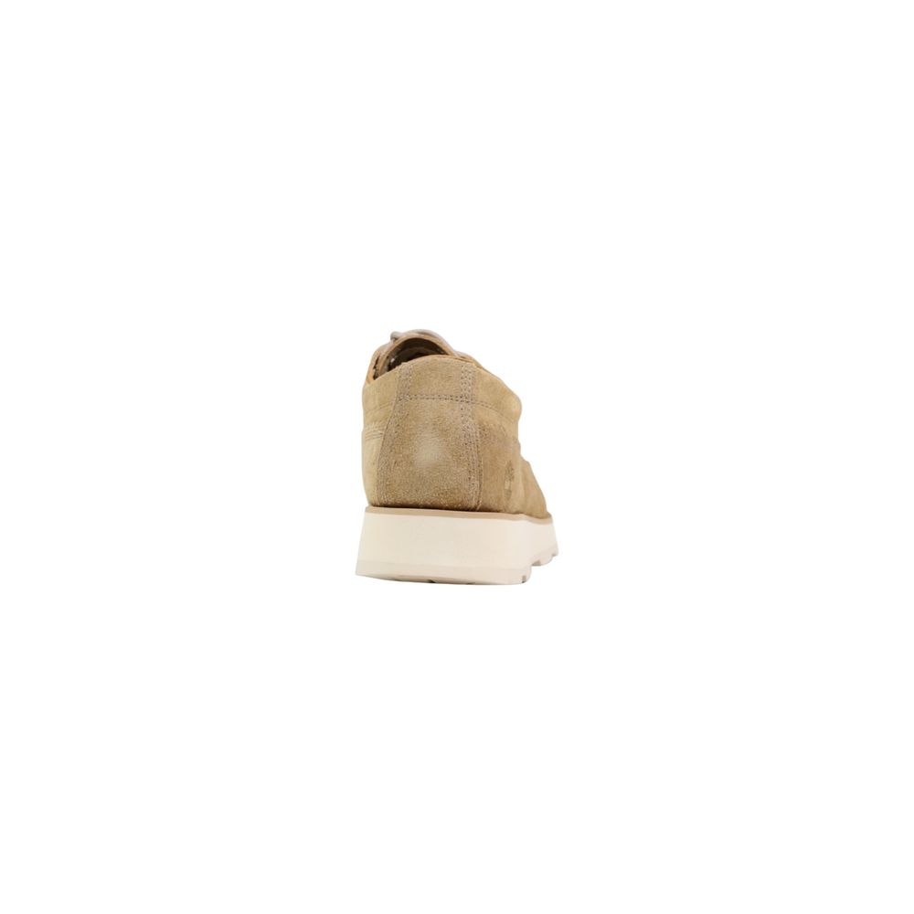 Beige Suede Leather Slip-On Loafers