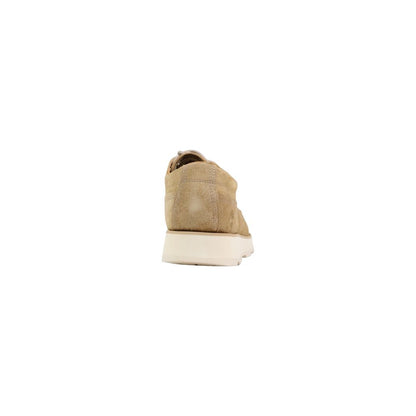 Beige Suede Leather Slip-On Loafers