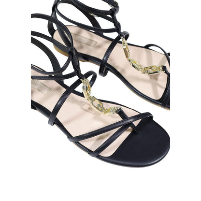 Black Polyethylene Flat Sandals