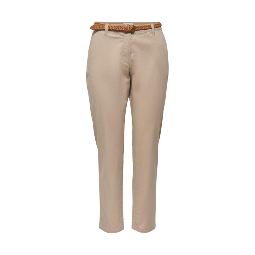 Beige Cotton Chino Pants