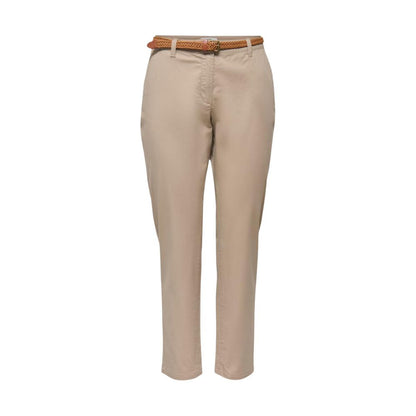 Beige Cotton Chino Pants
