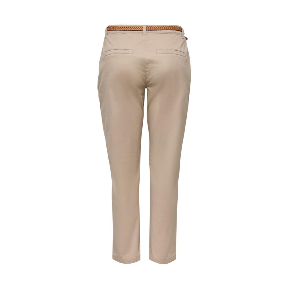 Beige Cotton Chino Pants
