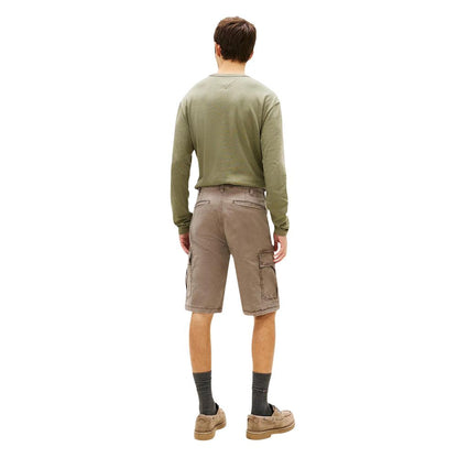 Beige Recycled Cotton Cargo Shorts