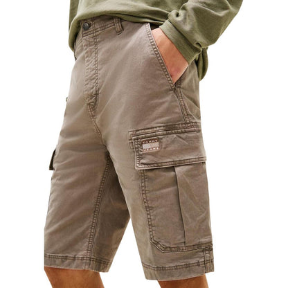 Beige Recycled Cotton Cargo Shorts