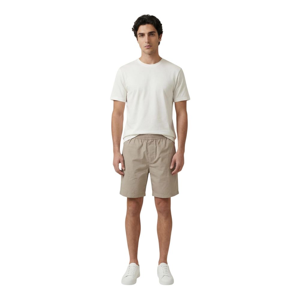 Beige Cotton Knee Length