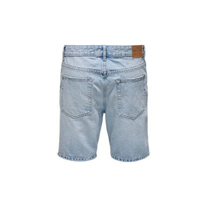 Light Blue Cotton Bermuda Shorts