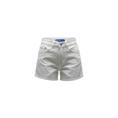 Cream Denim Shorts