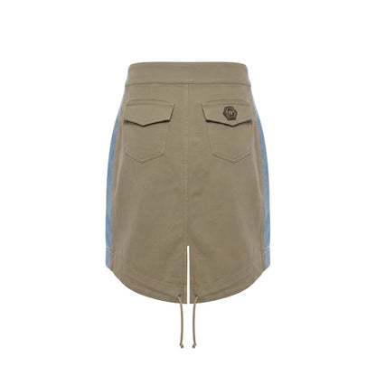 Blue Cotton Women Skirt