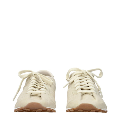 Beige Leather Sneakers