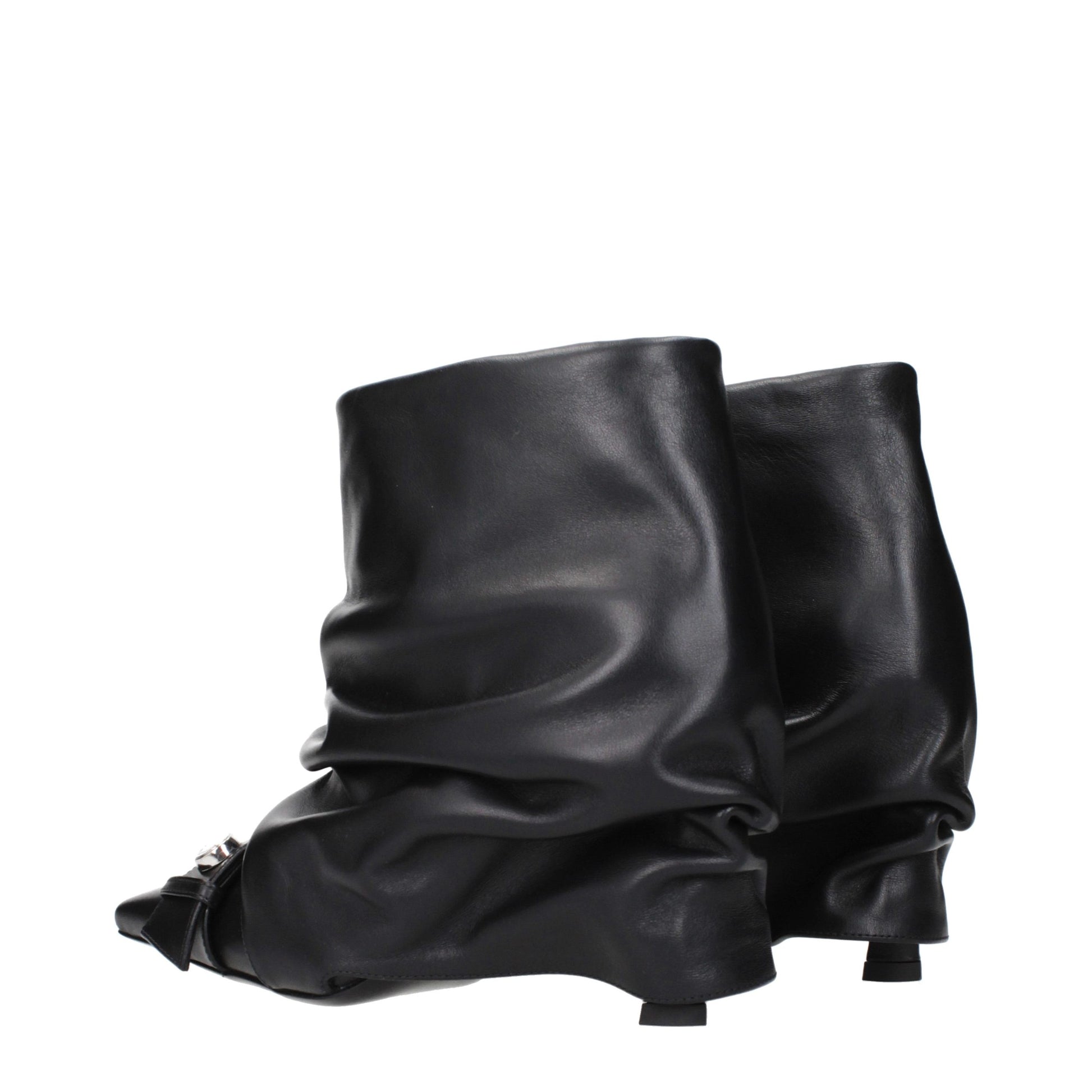 Black Leather Ankle Boots