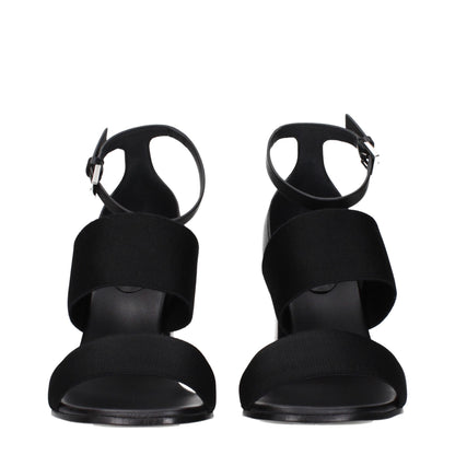 Black Fabric Platform Sandals