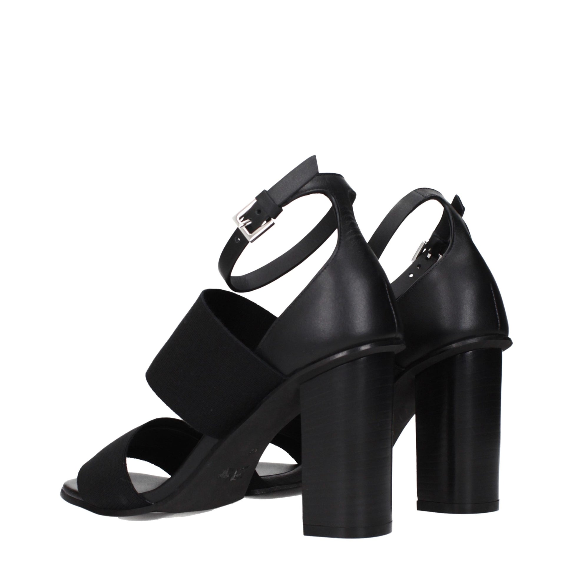 Black Fabric Platform Sandals