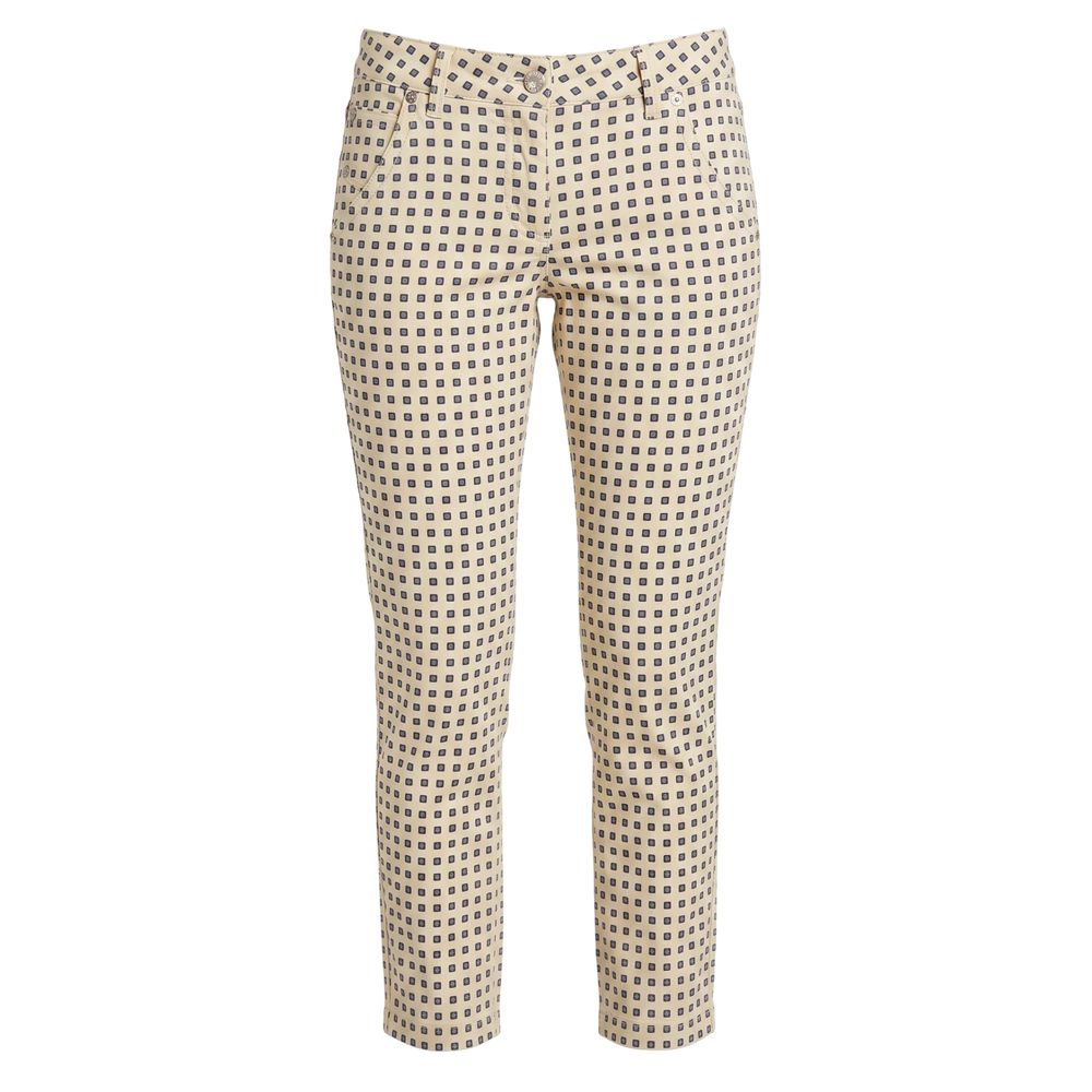 Beige Cotton Women Pants