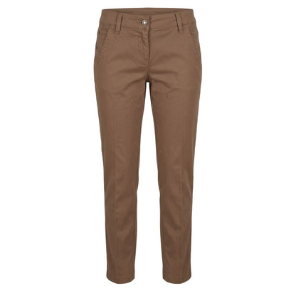 Brown Cotton Women's Pants