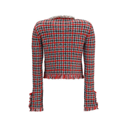 Red Cotton Full-Length Jacket