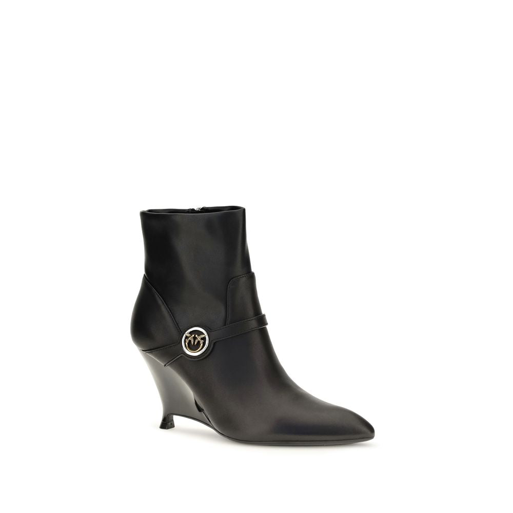 Black Calf Leather Bos Taurus Ankle Boots