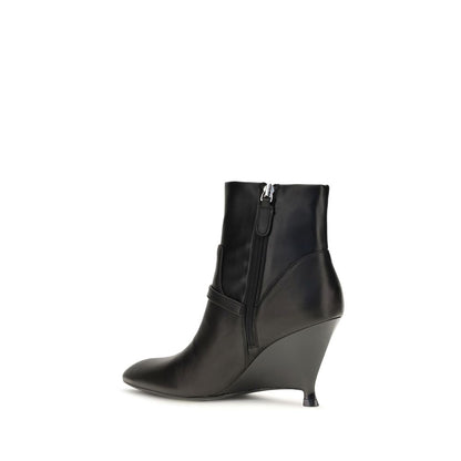 Black Calf Leather Bos Taurus Ankle Boots