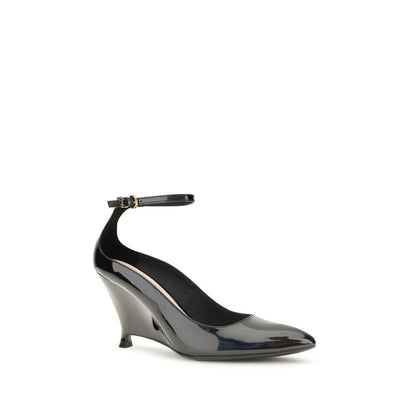 Black Calf Leather Bos Taurus Platform Pumps