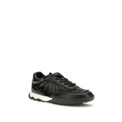 Black Fabric Low Top Sneakers