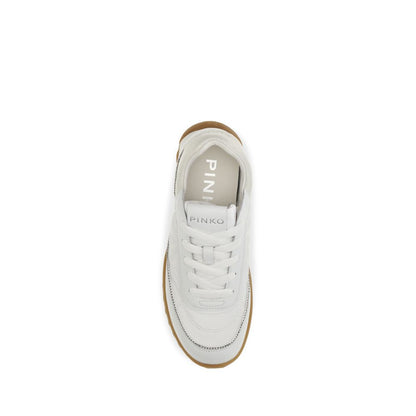 White Fabric Low Top Sneakers