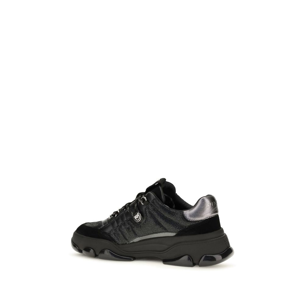 Black Calf Leather Bos Taurus Chunky Sneakers