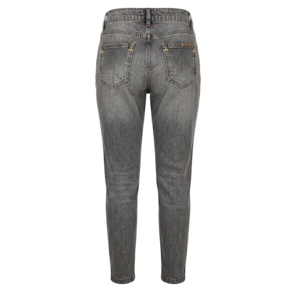 Grey Cotton Women Jeans