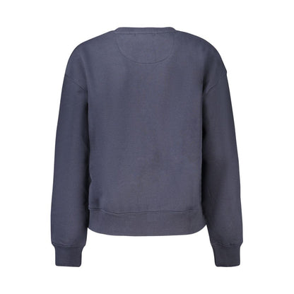 Blue Cotton Women Sweatshirt