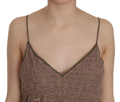 Cotton Green Spaghetti Strap A-line Mini Dress