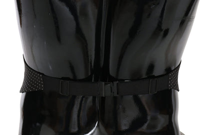 Black Dotted Waist Belt Silk Cummerbund