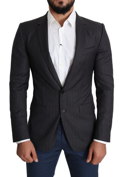Black Wool Single Breasted Coat MARTINI Blazer
