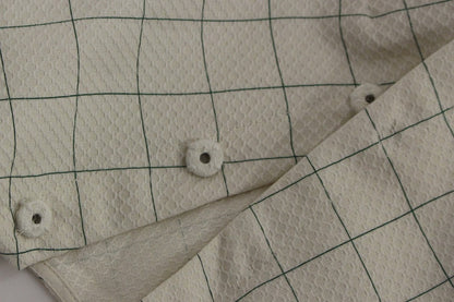 White Cotton Checkered Shirt Top