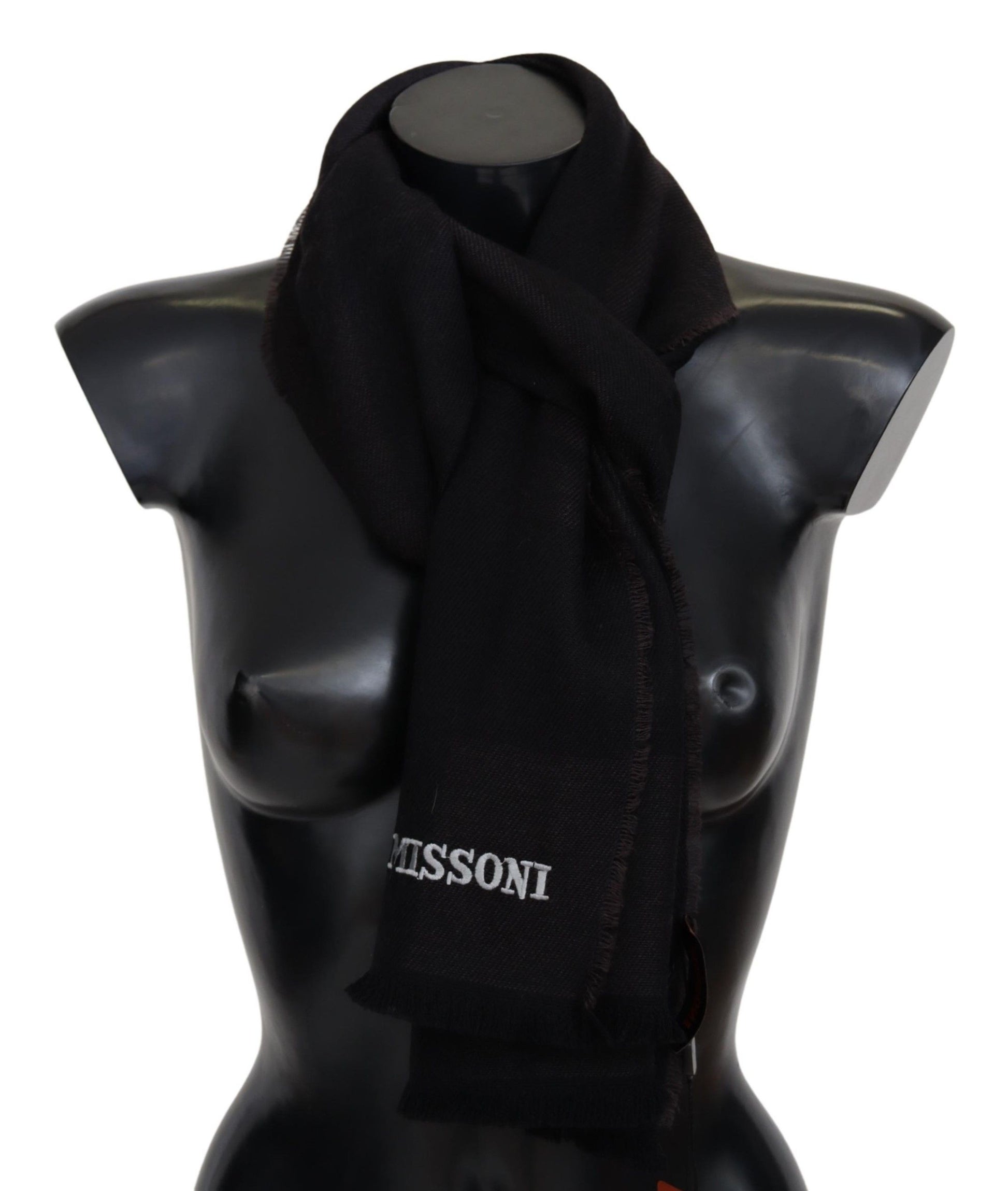 Black 100% Wool Unisex Neck Wrap Scarf