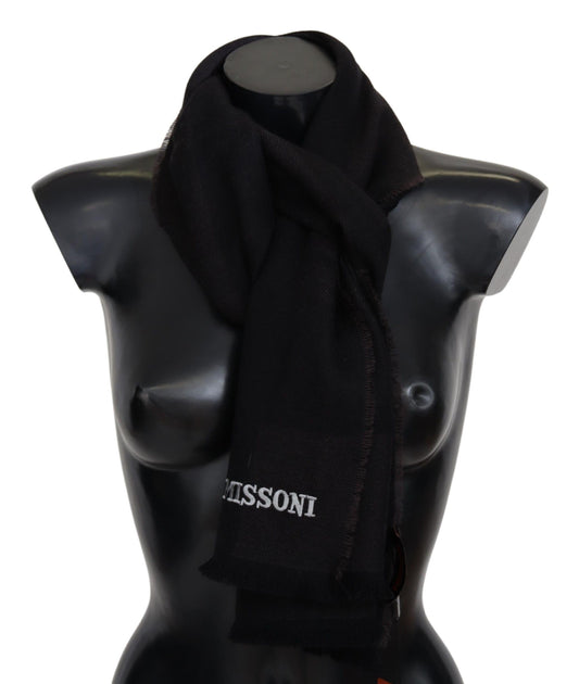 Black 100% Wool Unisex Neck Wrap Scarf