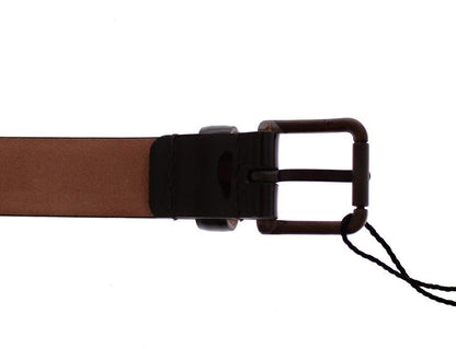 Brown Leather Logo Belt Cintura Belt