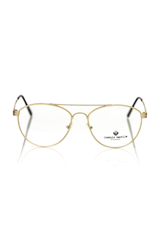 Gold Metallic Fiber Men's Frame Aviator Eyeglasses