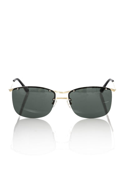 Black Metallic Fibre Men Sunglasses