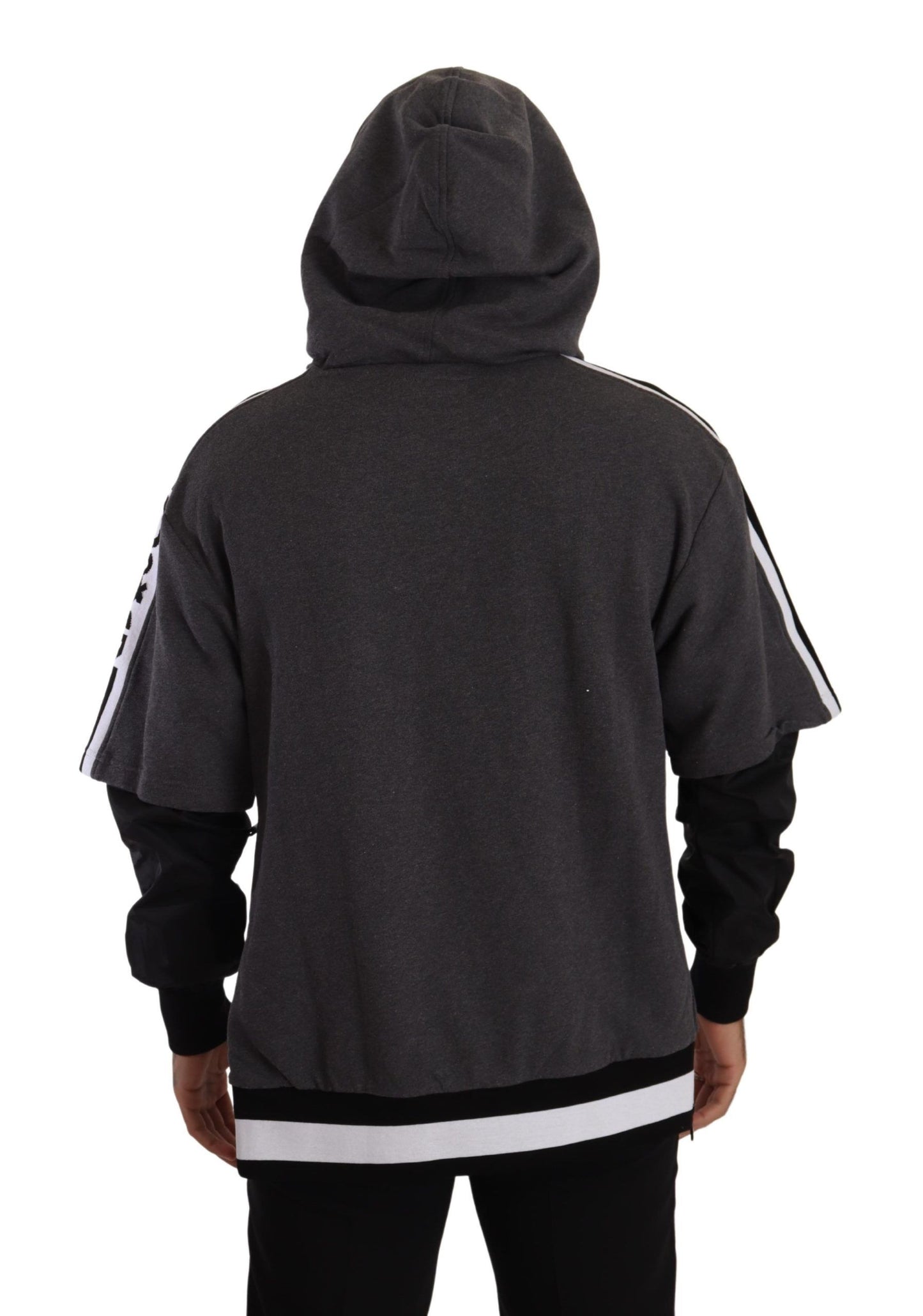 Gray Black Cotton Hooded #DGMILLENNIALS Sweater