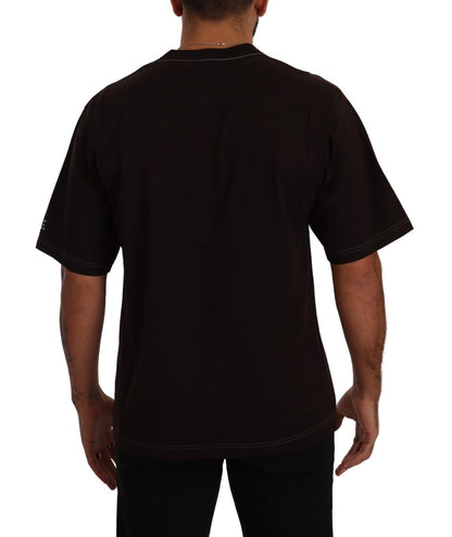 Bordeaux Cotton L-Amore Print Crewneck T-shirt