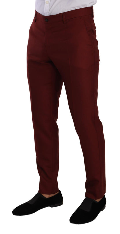 Red Cashmere Silk Dress Men Trouser Pants