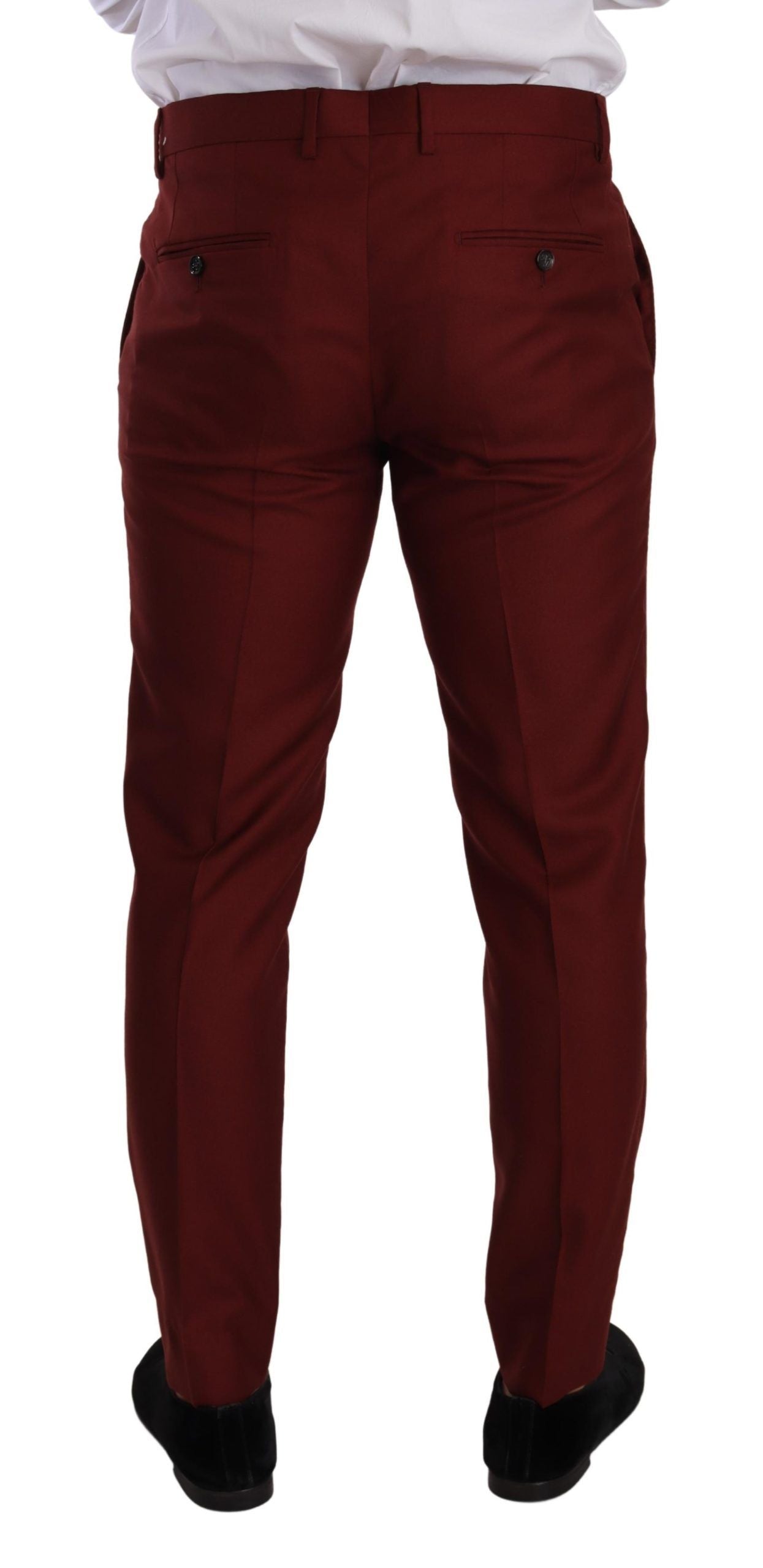 Red Cashmere Silk Dress Men Trouser Pants