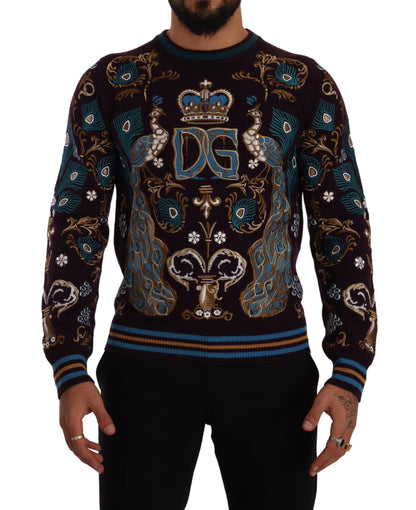 Bordeaux Cashmere DG Crown Embroidered Sweater