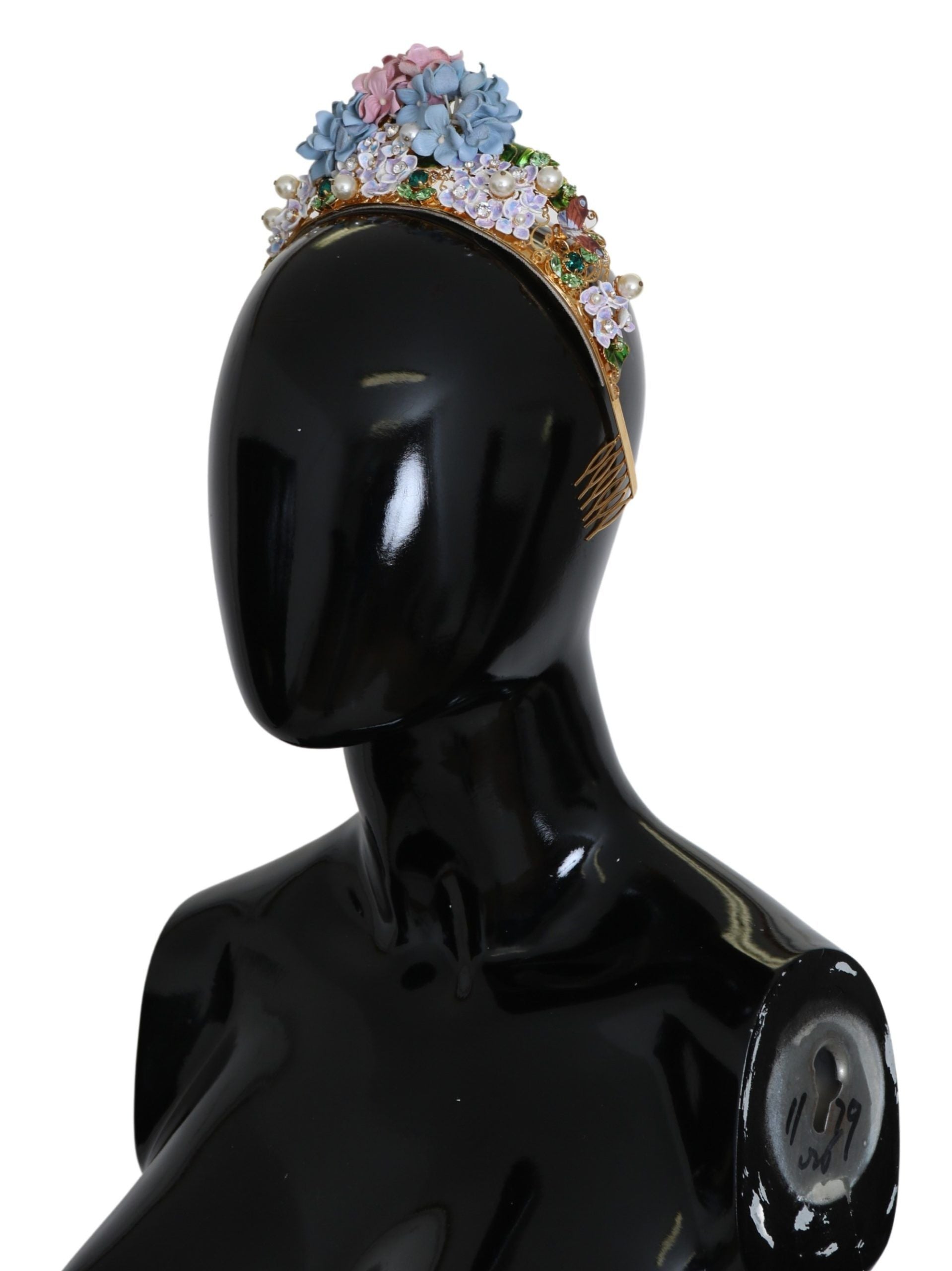 Gold Crystal Purple Hortensia Headband Crown Diadem