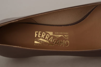 Brown Naplak Calf Leather Pumps Shoes