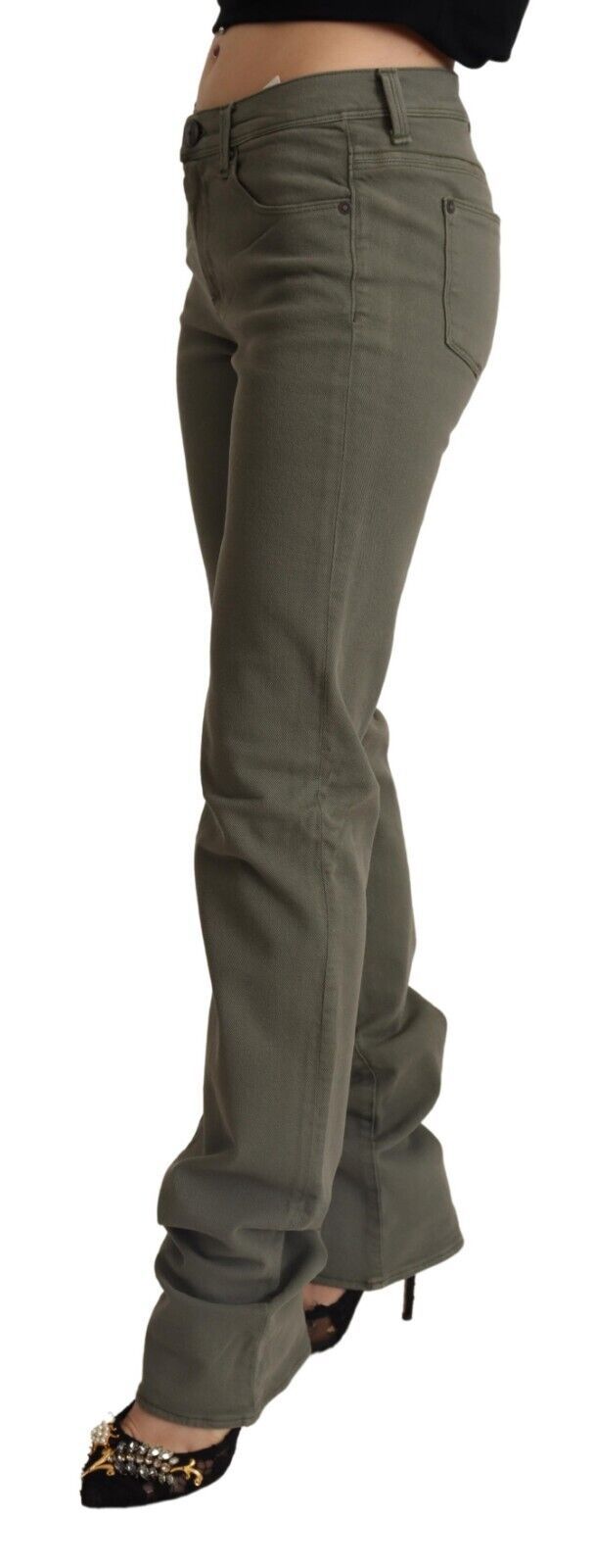 Gray Low Waist Cotton Skinny Denim Trouser Jeans