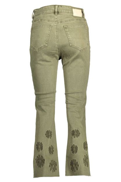 Green Cotton Jeans & Pants