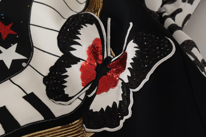 Black Love Clock Sequined Piano Skirt