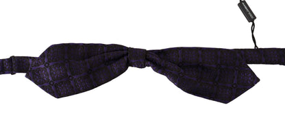 Blue Geometric Silk Adjustable Neck Papillon Tie