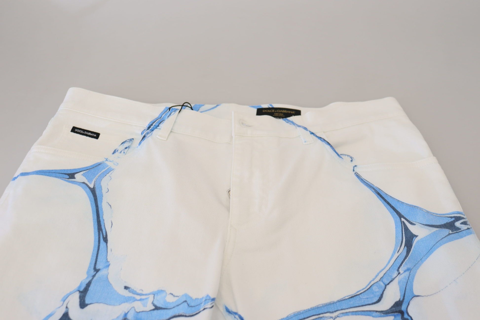 White Blue Denim Cotton Jeans Stretch Skinny Fit Pant