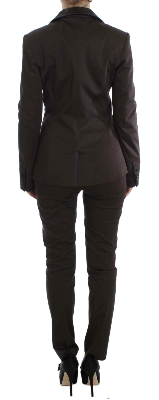 Brown Stretch Two Button Suit