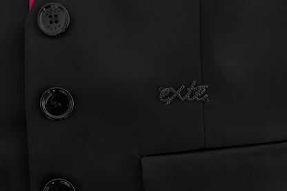 Black Pink Stretch Blazer Jacket